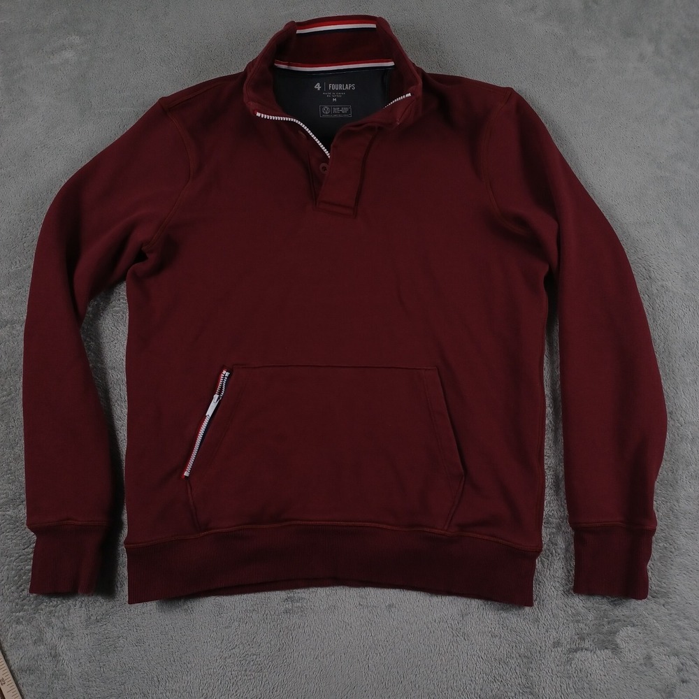 Fourlaps‎ Pullover Men Medium Red 1/4 Zip Casual Athleisure Golf